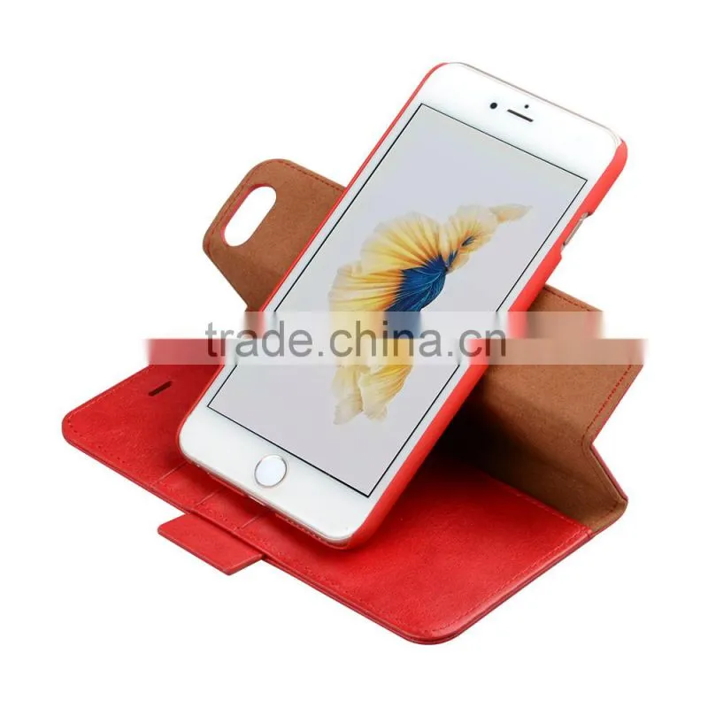 C&T Detachable Wallet Folio two mobile phones leather case for iPhone 6s plus