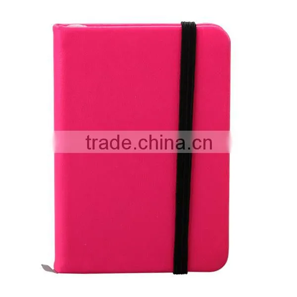 Rainbo colorful Mini PU note book with elestic band,mini pocket book