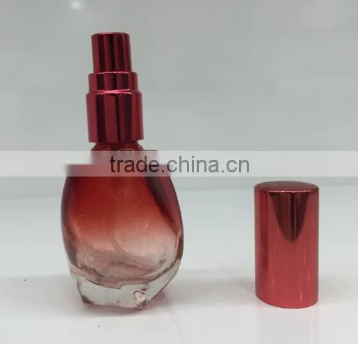 high quality10ml red cylindrical round perfume glass bottle for men and women