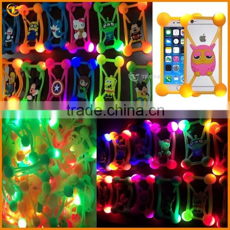 New item mobile phone LED universal silicone bumper case fit for 6 inch