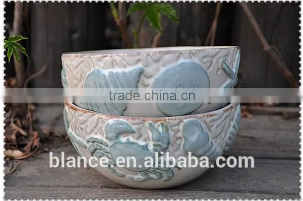 ceramic relief anchor shape milk jar