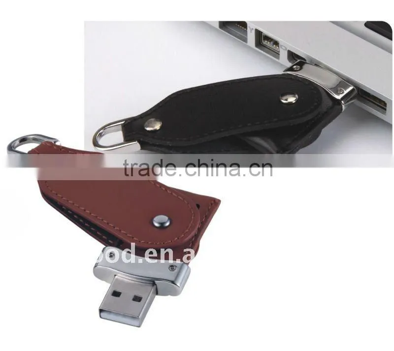 wholesale leather usb pendrive with free keyring and logo printing