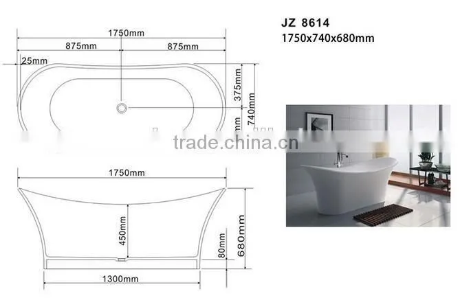 New design indoor portable massage bathtub cheap artificial stone freestanding bathtub,acrylic solid surface bathtub