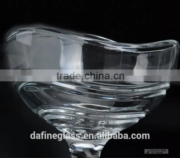 175ml creative Ripple shape glass ice cream bowl glass dessert fruit salad bowl water ice cup