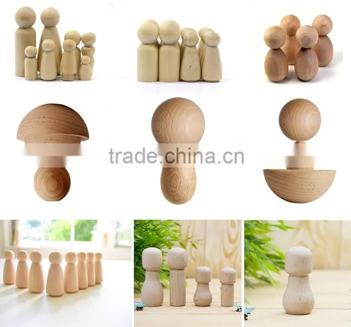 Wholesale unpainted wooden peg dolls