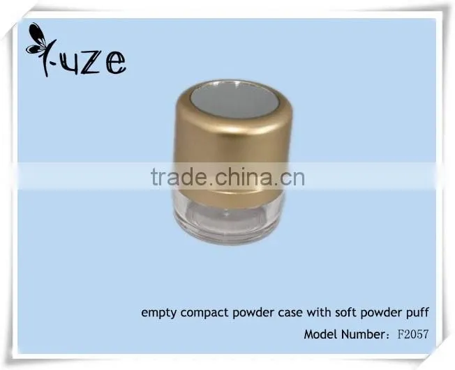 Empty compact powder case with soft powder puff