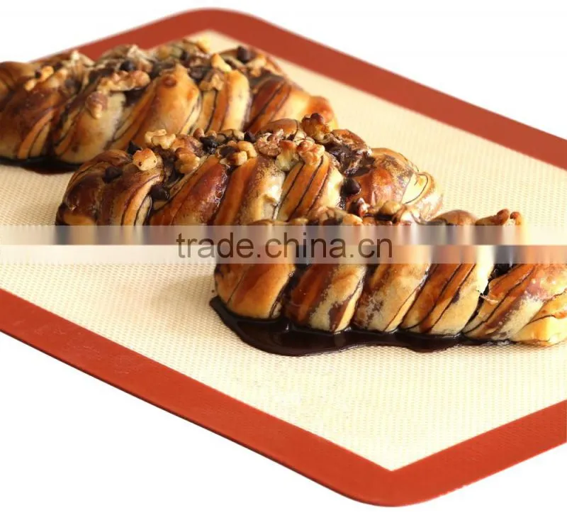 OEM 1 Color Logo Silicone Nonstick Fiberglass Silicone Baking Mat Set