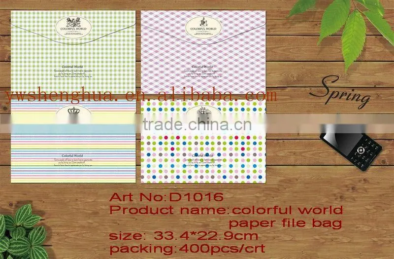 2015 New Design Hot Sale PP Document Bags/ blue simple pp file case