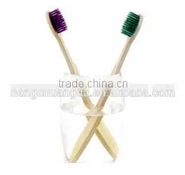 High quality biodegradable bamboo charcoal fiber bristles wood toothbrush