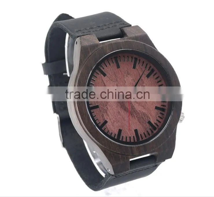 Eco-friendly handmade genuine men wrist watch sandalwood quartz watches