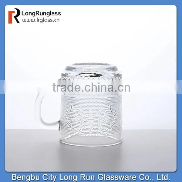 LongRun 310ml carved frosted water juice drinking glass mug wholesales