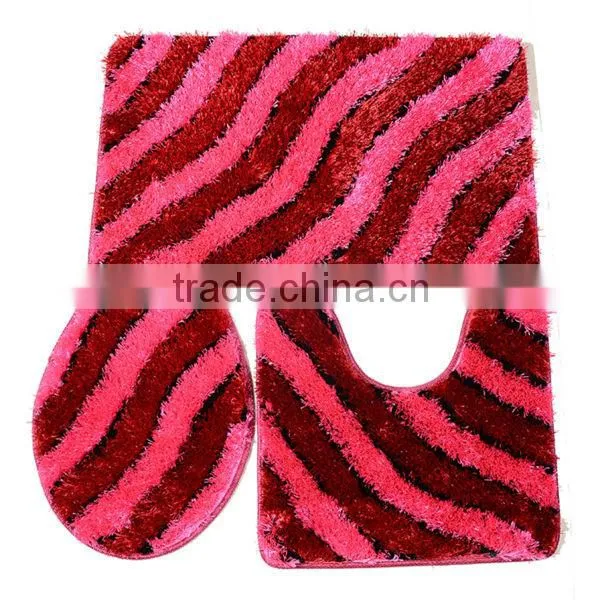 100%polyester long pile shaggy machine made silk bathroom carpet