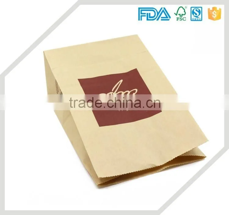 Oem accepted kraft paper coffee bags,brown bakery food craft bag