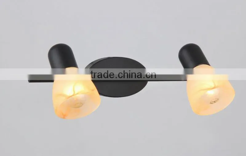 2015 hot sales Traditional spot light with amber glass /cloud white glass and satin Nickel 2 lights