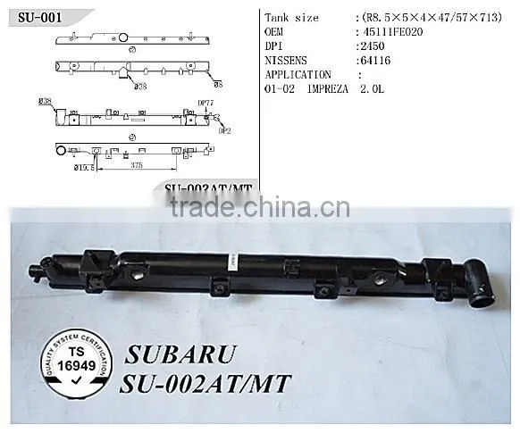 OEM manufacture su intercooler radiator plastic tank for impreza