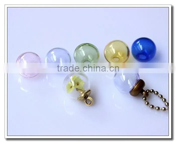 BUlk Accessories for Fairy garden Japanese Necklace - Asian Necklace - Moss Tiny Garden Necklace - round hollow blue glass ball