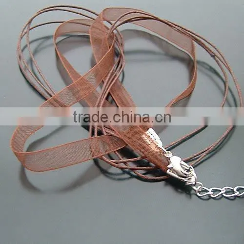 wholesale ribbon wax cotton cord chain necklace