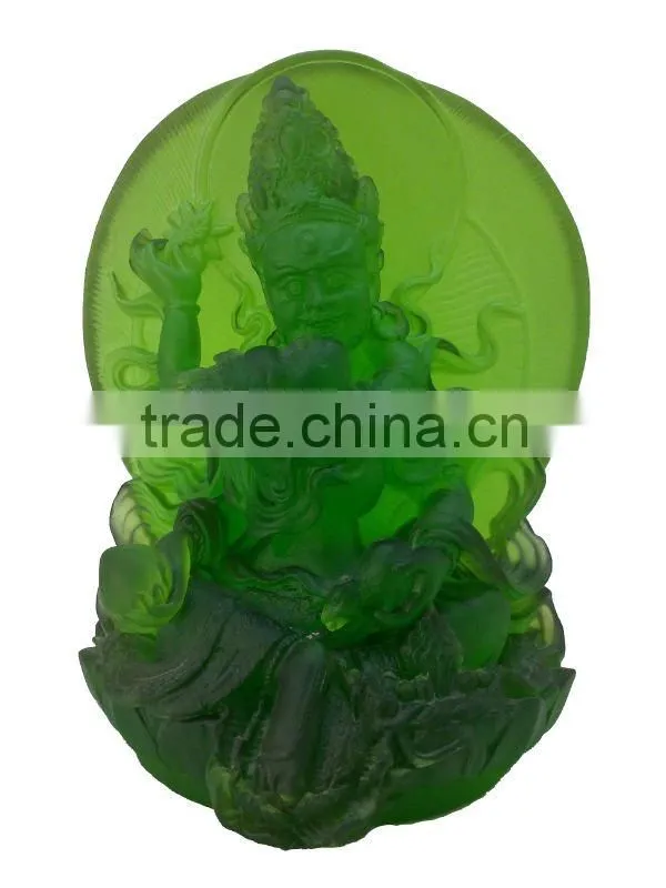 WF222 glass crafts-tibetan buddha statue of fortune