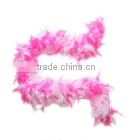 Turkey Chandelle Feather Boas -party decoration two tone mixed(Black/Hot Pink )