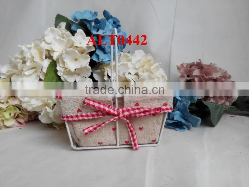 white color wire basket fot sundries storage with remove handles