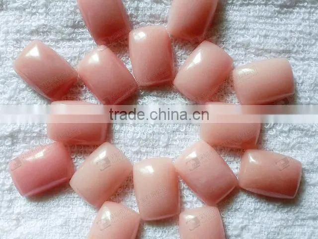 Rectangle shaped pink opal cabochons