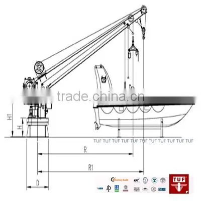 Marine Gravity Luffing Arm Type Davit