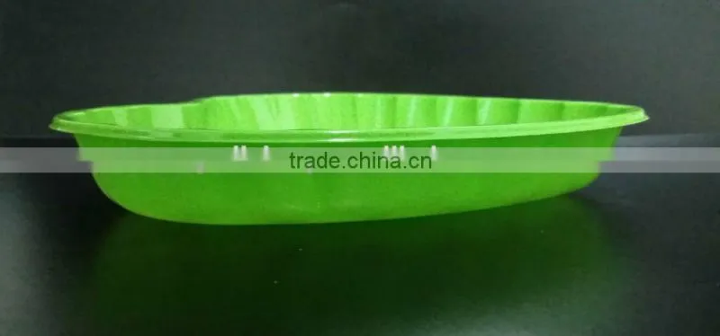 High quality plastic fruit plate heart type snack container