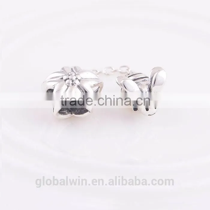 Silver Materials For Jewelry Safty Chain 925 Silver Women's Fashion Bee Charm Fine Jewelry