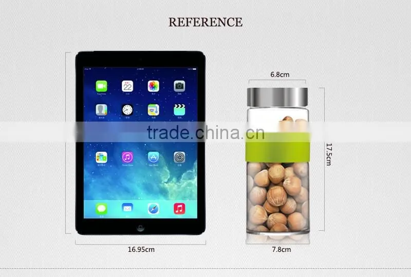 China supplier 300ml heat resistant glass canister stainless steel lid QM421