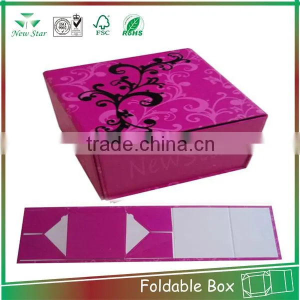 decorative foldable gift box for cosmetic, cosmetic foldable box