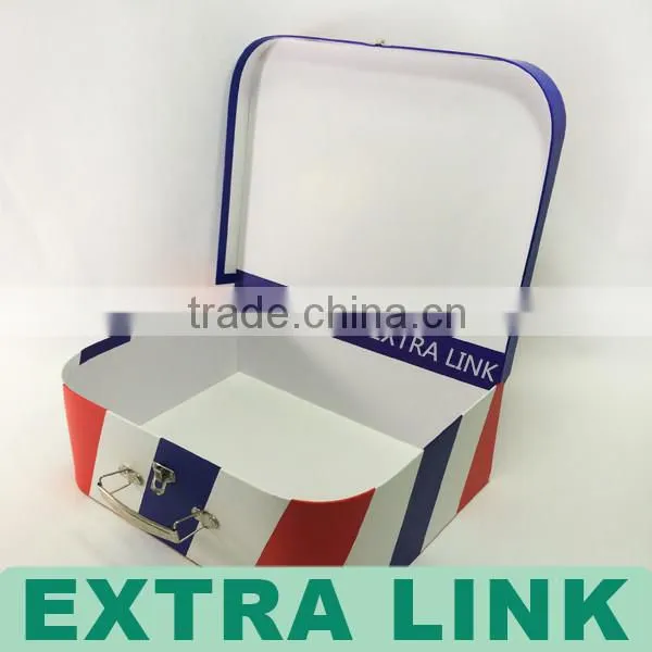 children toy environmental metal handle cardboard suitcase box