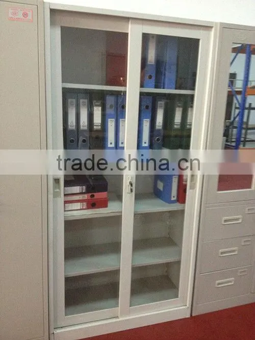 Glass Sliding Door Metal Bookcase