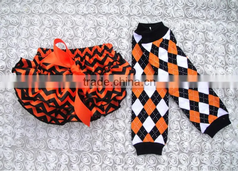 New design beautiful Halloween baby bloomer and leg warmer for girls