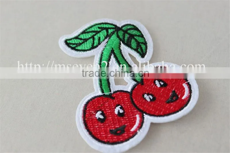 good price 7*8 cm red patches cherry pattern design indian embroidery patch