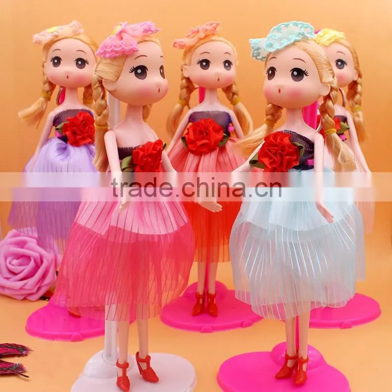 Wholesale online shop mobile phone chain cutom size 18cm 26cm barbie wedding dress ddung dolls pendant plastic key chain