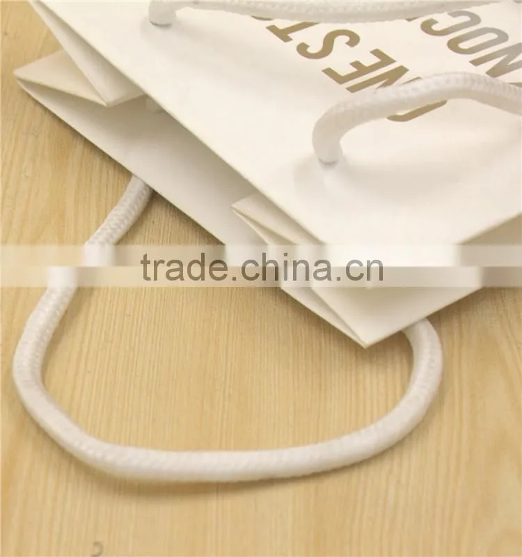 White Rope handle Wine Paper Bag With Foil Logo