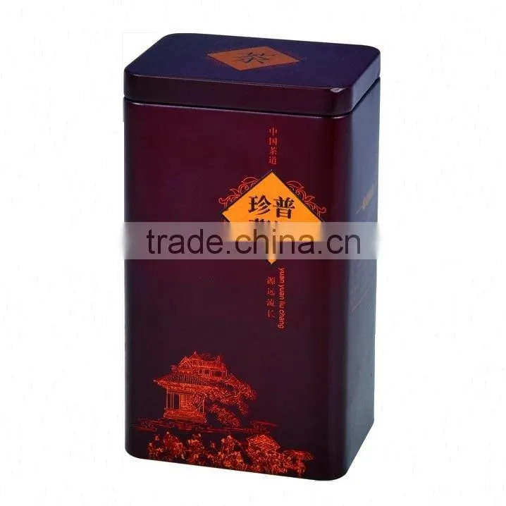 2014 hot selling tea tin box with fashionabe printing tea packaging