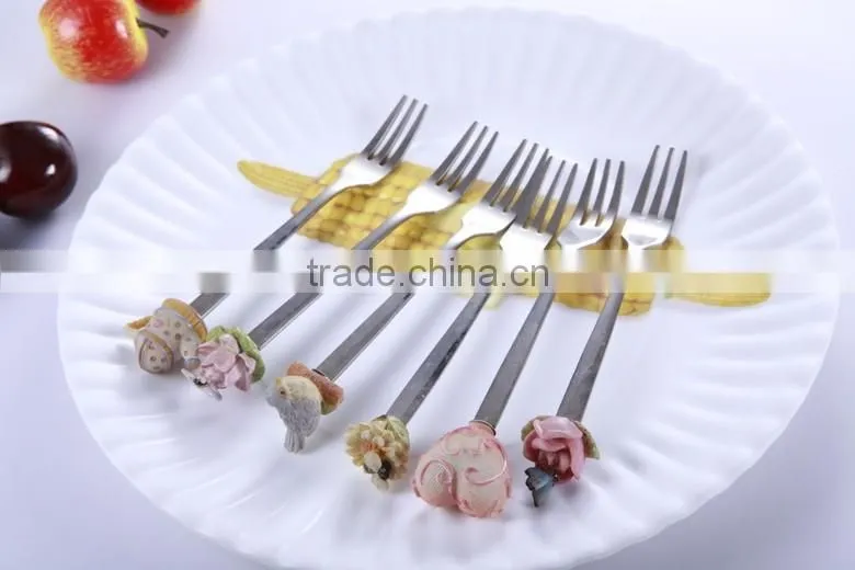 Fashion designed resin handle stainless steel ice cream spoon food grade
