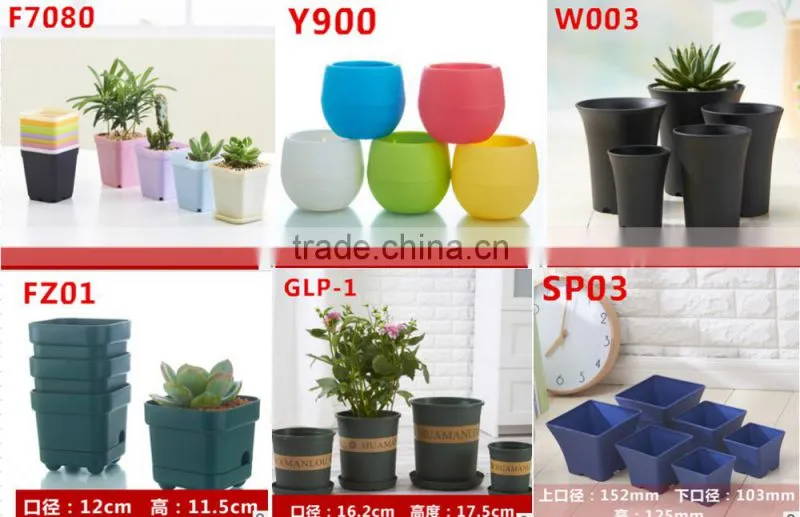 garden flower pot,various size plastic flower pot ,colorful square flower pots