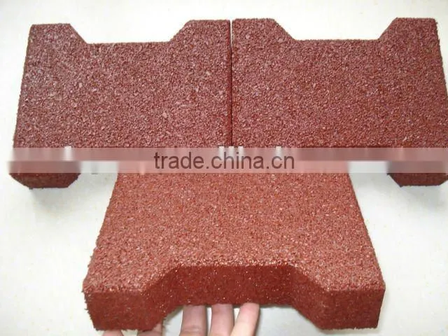 red face dog-bone pavers rubber bricks 45mm