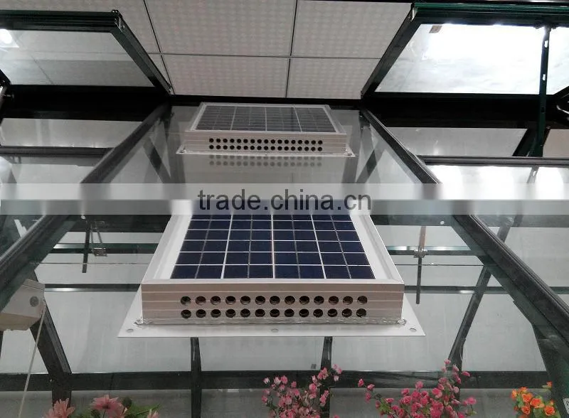 latest technology 15W/12V DC Solar Thermostatic Ventilator greenhouse outdoor fans