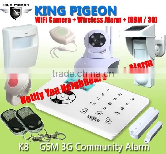 LCD camera de surveillance Inicio de alarma de seguridad for Home Alarm Security with16 Wireless+20 Wired Alarm Zone K7