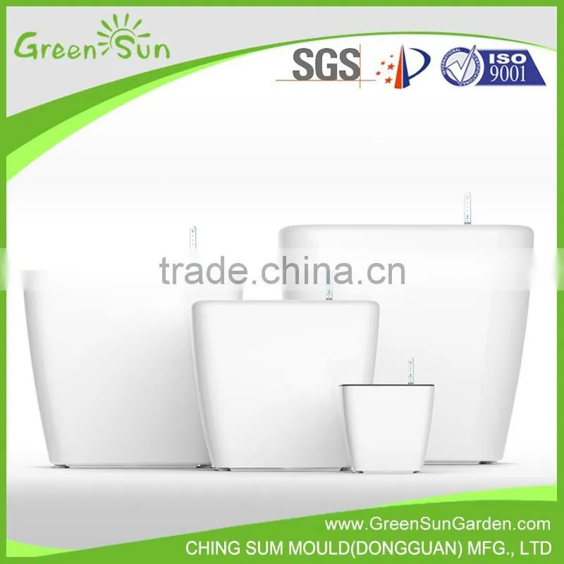 mini square GreenSun self watering plastic planters