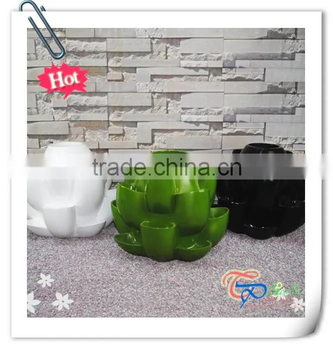 Fiberglass colorful 2tier/3 tier/4 tier tower planter/tiered planters