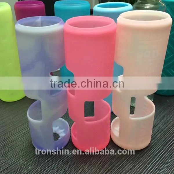 Food Grade Eco-friendly Silicon Bottle Sleeves for 18 oz Carry Handle BPA Free Glass Bottle