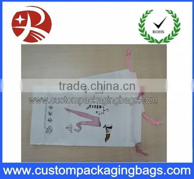 drawstring plastic packaging stand up bags