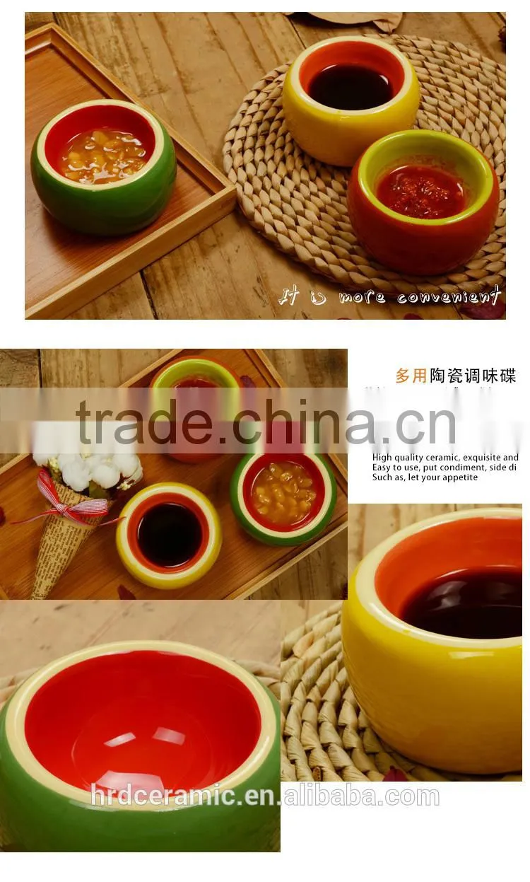 Pastoral style ceramic sauce saucer , tableware flavored sauce dish , jam dish