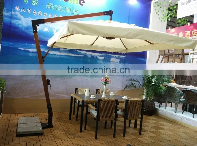 Outdoor Patio Garden A- Garde Wood Hard Umbrella