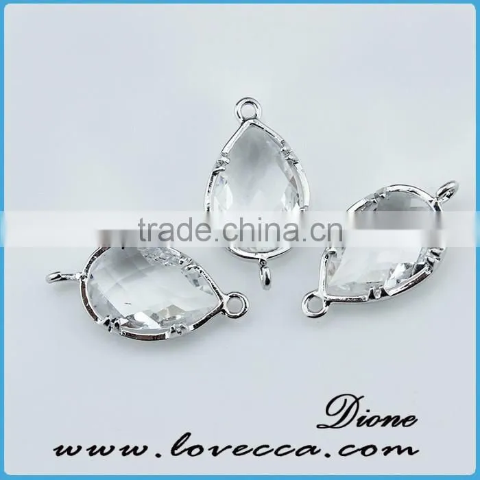 Fashion jewelry gold/silver plated bezel stone natural various design glass gemstone bezel pendant