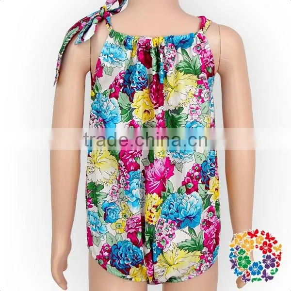 Wholesale girl clothing smock bubble baby girl romper florals inftant toddler clothes baby cotton romper